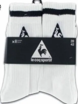 lots de 8 mi-chaussettes homme le coq sportif