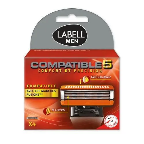 recharge lames compatibles fusion x4 labell men