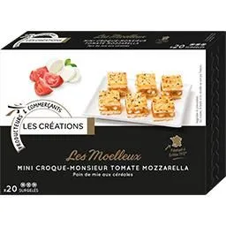 les moelleux, mini croque-monsieur surgelés tomate mozzarella les créations