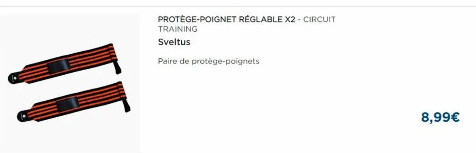 protège-poignet réglable x2 - circuit  training  sveltus  paire de protège-poignets  8,99€ 