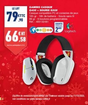 GAMING CASQUE G435 + SOURIS G305 