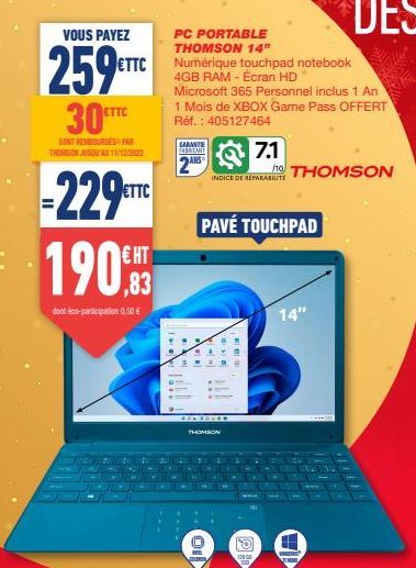 ordinateur portable Thomson