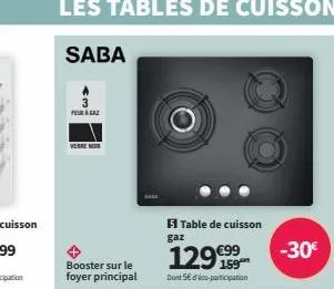 table de cuisson gaz saba