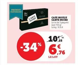 café moulu carte noire