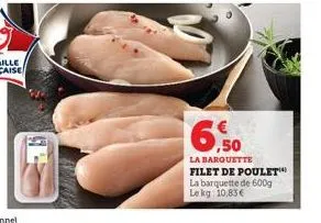 6,50  la barquette filet de poulet™* la barquette de 600g lekg: 10,83€ 