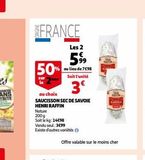 Saucisson sec Henri Raffin offre sur Auchan