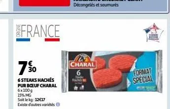 france  7 %1⁰0  30  charal 6  format special 