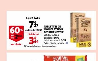 chocolat noir Nestlé