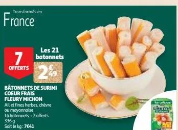 bâtonnets de surimi fleury michon