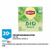 Thé vert Lipton offre sur Auchan