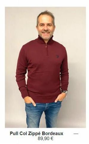 Pull Col Zippé Bordeaux  89,90 €  - 