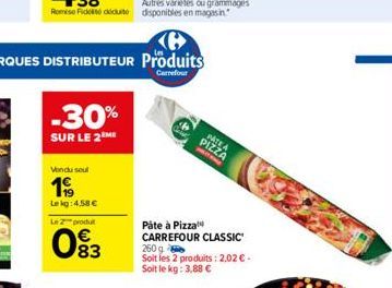 pâte à pizza Carrefour