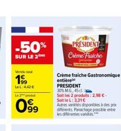 crème fraîche Président