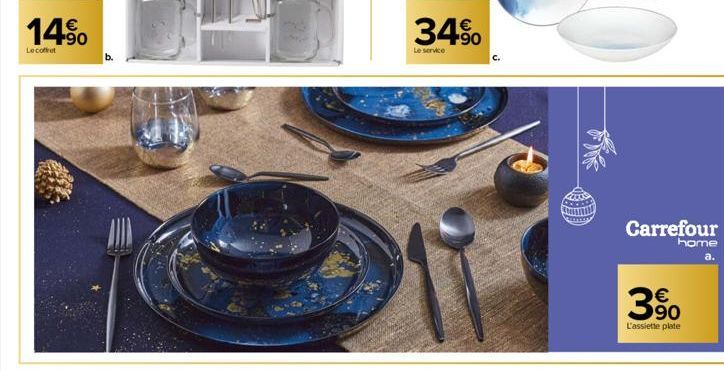 14%  Le coffret  34%  Le service  Carrefour  home a.  3⁹  L'assiette plate 