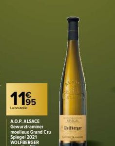 1195  La bouto  A.O.P. ALSACE Gewurztraminer  SPIEGEL  Wolfberger  CONT 