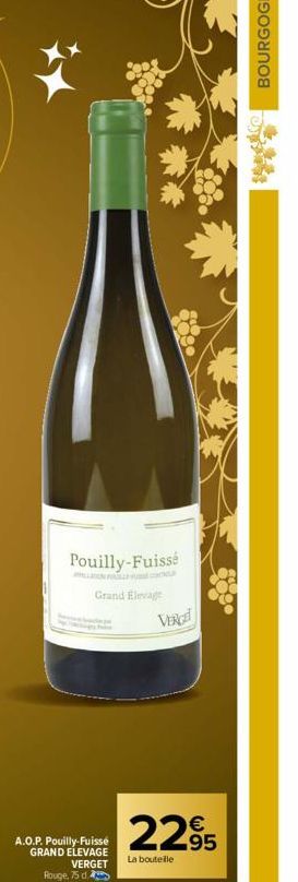 Pouilly-Fuissé  Grand Elevage  shine  A.O.P. Pouilly-Fuissé GRAND ELEVAGE VERGET  Rouge, 75 d  VERGE  2295  La bouteille 