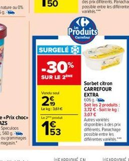 sorbet Carrefour