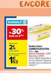 sorbet Carrefour