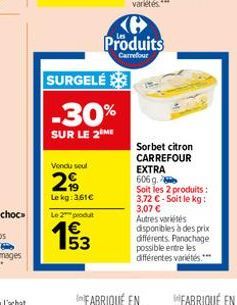 sorbet Carrefour