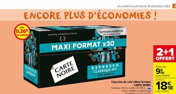 capsules de café Carte noire