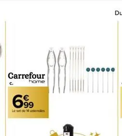 carrefour  home  699⁹9  le set do 14 ustensiles 