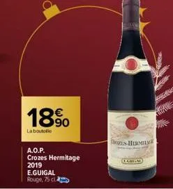 18%  la boutolle  a.o.p. crozes hermitage 2019 e.guigal rouge, 75 cl  s-hermit  egidal 