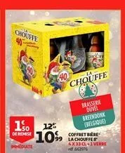 chouffe  1s0_12% 10%  de remise  immediate  la  chouffe  brasserie duvel breendonk (belgique)  coffret bière  la chouffe 4x33cl-1 verre 663976 