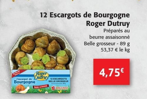 12 Escargots de Bourgogne Roger Dutruy
