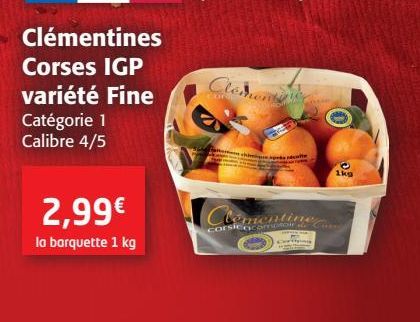 Clémentines Corses IGP variété Fine