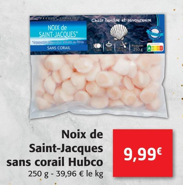 Noix de Saint-Jacques sans corail Hubco