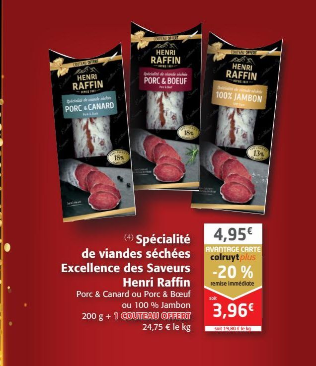 Spécialité de viandes séchées Excellence des Saveurs Henri Raffin