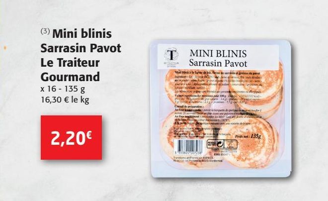 Mini blinis Sarrasin Pavot Le Traiteur Gourmand