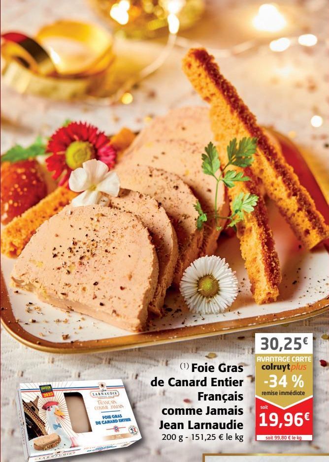 Foie gras de canard Entier Francais comme jamais jean Larnaudie
