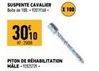 SUSPENTE CAVALIER Boite de 100-9201968- 30%  254  X 100  CONCRE  PITON DE REHABILITATION MÅLE-12257-
