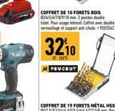 COFFRET DE 10 FORETS BOIS 03/4/5/6/7/8/9/10 mm 3 points double istel. Pour usage intensit Cable verrouillage et support anti-chute.-2025542- 3210  2475 PRUCHOT 