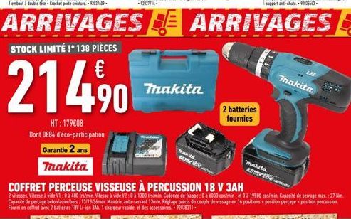 K  makita  kita  2 batteries fournies  Makita  m  LAT  makita 