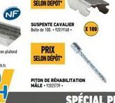 NF  SUSPENTE CAVALIER Boite de 100-9201968- PRIX SELON DEPOT  X 100  PITON DE RÉHABILITATION MÅLE-122579- decid 