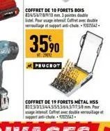 coffret de 10 forets bois 03/4/5/6/7/8/9/10 mm 3 points double listel. pour usage intensit coffretave double verrouillage et support acht  3590  mt:2017  pruchot 