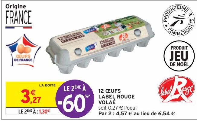 12 OEUFS LABEL ROUGE VOLAÉ 