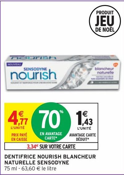 DENTIFRICE NOURISH BLANCHEUR NATURELLE SENSODYNE