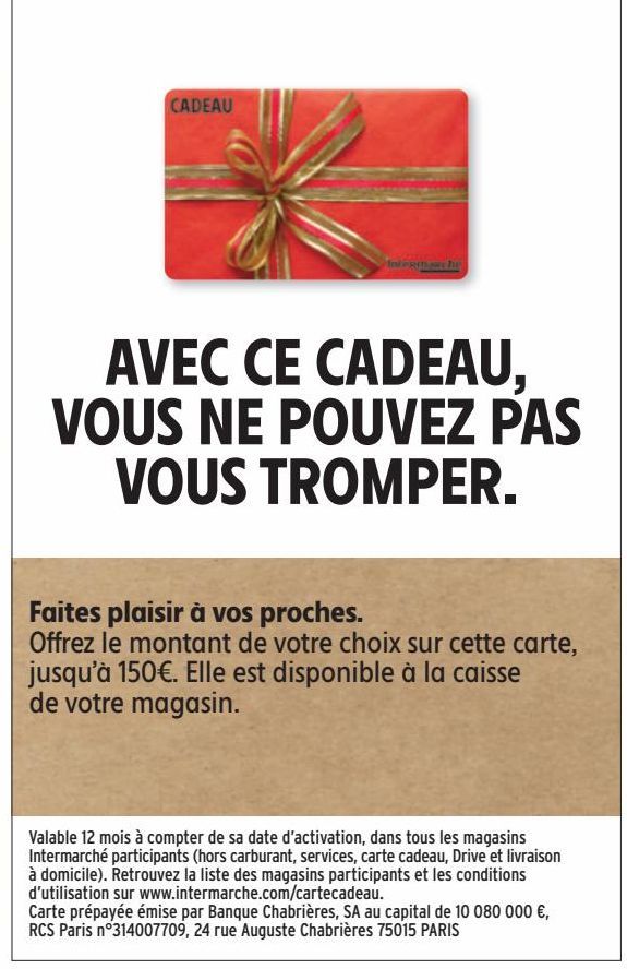 AVEC CE CADEAU, VOUS NE POUVEZ PAS VOUS TROMPER.