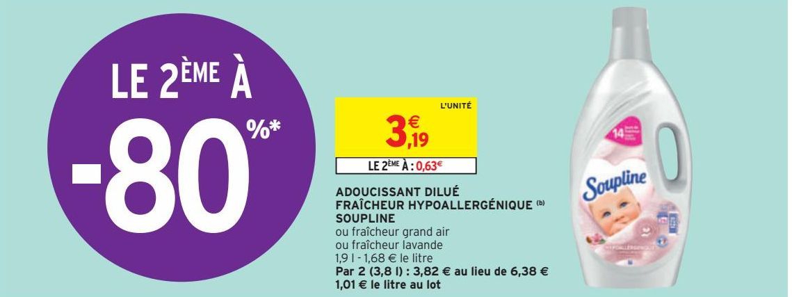 ADOUCISSANT DILUÉ FRAÎCHEUR HYPOALLERGÉNIQUE SOUPLINE