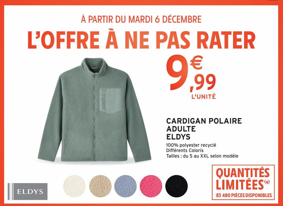 CARDIGAN POLAIRE ADULTE ELDYS