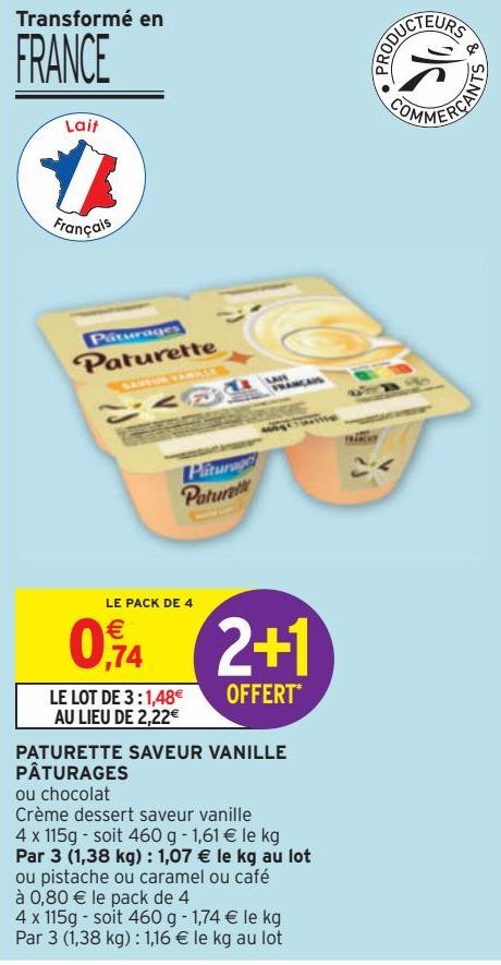 PATURETTE SAVEUR VANILLE PÂTURAGES