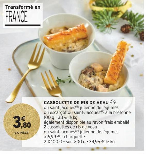 CASSOLETTE DE RIS DE VEAU