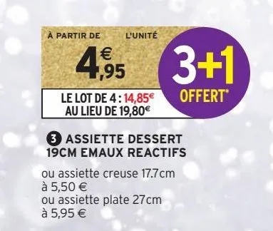 assiette dessert 19cm emaux reactifs