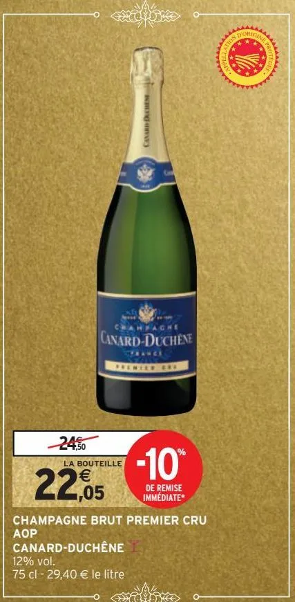 champagne brut premier cru aop canard-duchêne