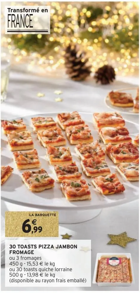 30 toasts pizza jambon fromage