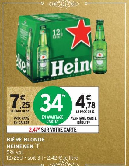 BIÈRE BLONDE HEINEKEN