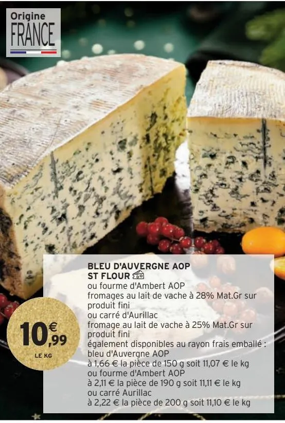 bleu d'auvergne aop st flour